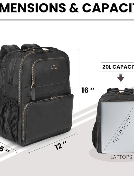 Premium Vintage Leather Laptop Backpack for Professionals main image 9